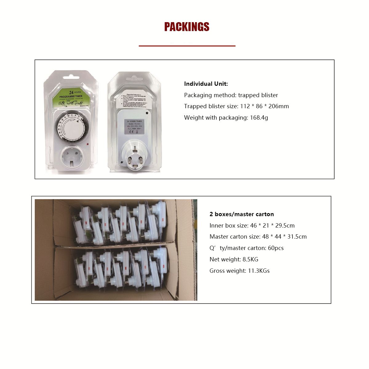China 24 Hours Mechanical Timer French CE Certified Wall Plug Adapter ...
