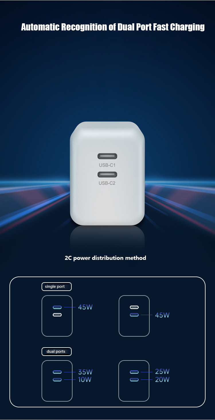 Chargeur rapide PD45W certifié GS DE allemand D5