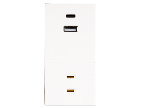 Space-saving Swivel Plug Power Plug Socket with USB-A and Type-C