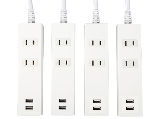 Two-outlet Portable Surge Protection Power Strip with USB