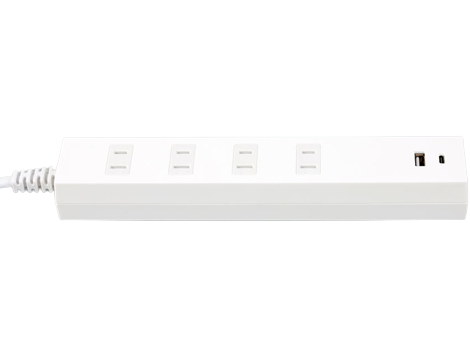 Slim Design Power Strip with 4 Outlets and USB Charging Ports