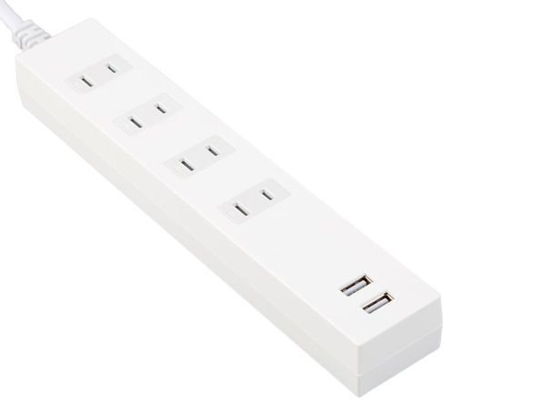 Compact Travel Extension Cord Power Strip with USB Outlets