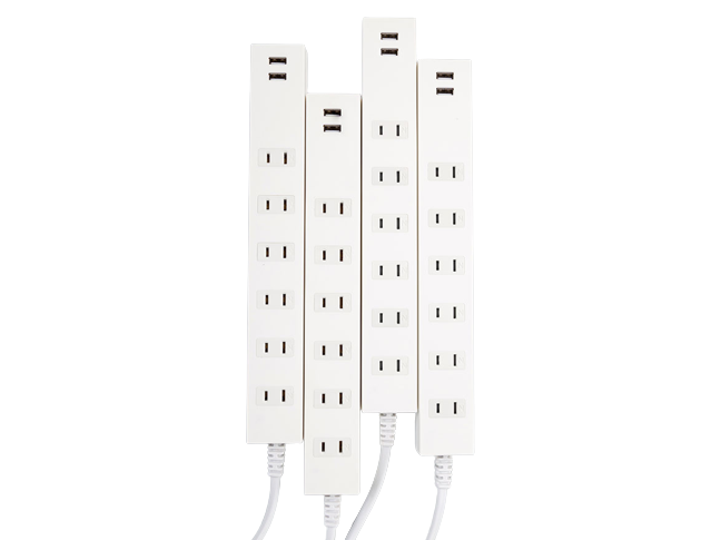 6 васлаки, 2 бандарҳои USB тасмаи барқ ​​бо дарозии сими барқ ​​чандкарата