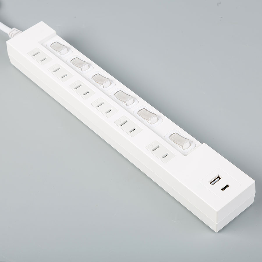 China Power Strip Surge Protector 6 Outlets Individual on/off Switch ...