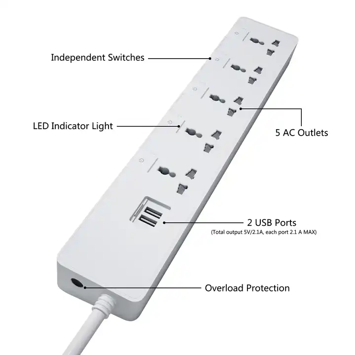 universal power strip with USB 2